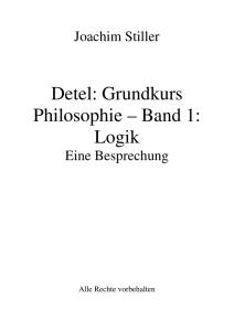 Detel: Grundkurs Philosophie – Band 1: Logik
