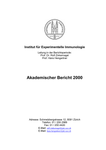 Akademischer Bericht 2000 - Institute of Experimental Immunology