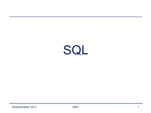 DBIS-2016-SQL-DDL - Fakultät für Mathematik und Informatik