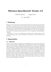 MiniJava-Sprachbericht Version 2.0