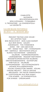 salzburger festspiele 18. Juli — 31. august 2014