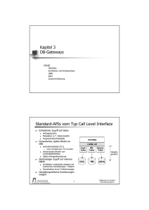 Kapitel 3 DB-Gateways Standard-APIs vom Typ Call Level Interface