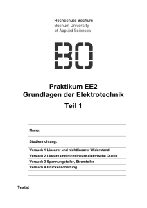 Praktikum EE2 Grundlagen der Elektrotechnik Teil 1