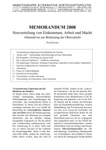 memorandum 2008 - Arbeitsgruppe Alternative Wirtschaftspolitik