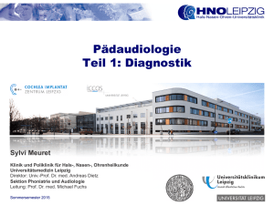 Pädaudiologie Teil 1: Diagnostik - HNO