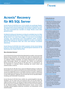 Acronis® Recovery für MS SQL Server