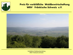 Preis für vorbildliche Waldbewirtschaftung WBV Fränkische Schweiz
