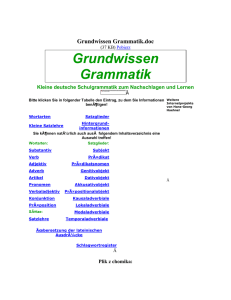 Grundwissen Grammatik - Grundwissen Grammatik