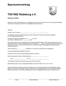Sponsorenvertrag - TSV 1862 Radeburg eV