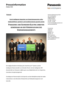 Panasonic und Schneider Electric arbeiten gemeinsam an der