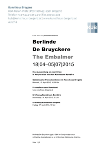 KUB 2015.02 | Presseinformation Berlinde De Bruyckere The