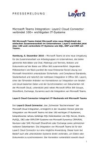 2016-12-06: Microsoft Teams Integration: Layer2 Cloud Connector