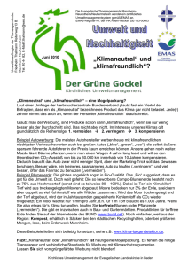 Umwelttipp des Monats - Evangelische Kirche in Mannheim