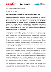 1 Gemeinsame Medienmitteilung St. Moritz, 24. Juni 2016