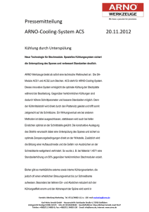Pressemitteilung ARNO-Cooling-System ACS 20.11.2012 Kühlung