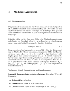 4 Modulare Arithmetik