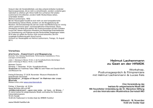 Helmut Lachenmann zu Gast an der HfMDK