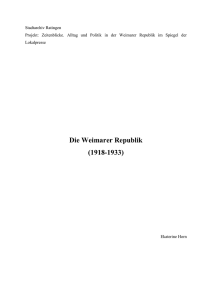 Die Weimarer Republik (1918-1933)