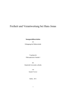 Freiheit und Verantwortung bei Hans Jonas