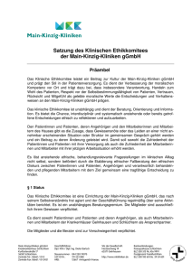 Satzung des Klinischen Ethikkomitees der Main-Kinzig