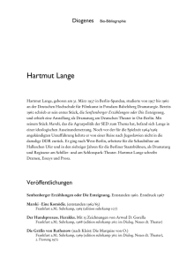Hartmut Lange - Diogenes Verlag