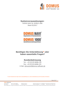 Systemvoraussetzungen DOMUS NAVI + DOMUS 1000 downloaden