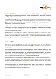 Pressetext TEFACT GmbH 12-2016 Die Firma TEFACT GmbH