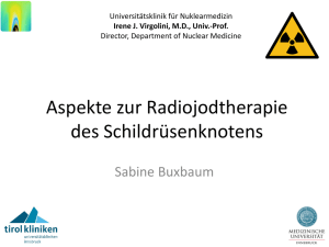 BUXBAUM, Sabine - Nuklearmedizinische stationäre Therapie