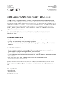 system administrator (m/w) in vollzeit – berlin / köln