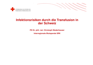 Infektionsrisiken durch Transfusion in der CH