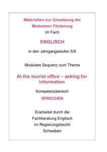ENGLISCH At the tourist office – asking for information