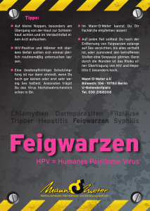 HPV = Humanes Papilloma-Virus Chlamydien Darmparasiten