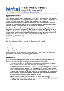 Spartransformator - Hinkel Elektronik