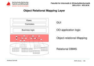Object Relational Mapping Layer GUI OO-application