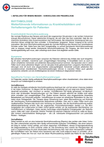 PDF-Download Patienteninformation: Herzrhytmusstörungen