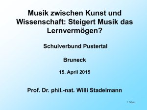 Musik zwischen Kunst und Wissenschaft. Pustertal 16.4.2015