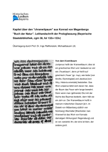 Kapitel über den "chranwitpaum" aus Konrad von Megenbergs