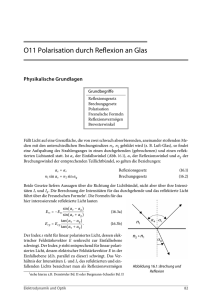 O11 Polarisation durch Reflexion an Glas