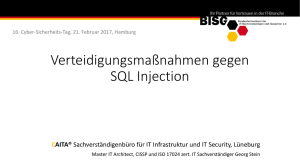 Verteidigungsmaßnahmen gegen SQL Injection
