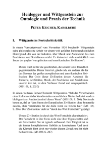Heidegger und Wittgenstein zur Ontologie und Praxis der Technik