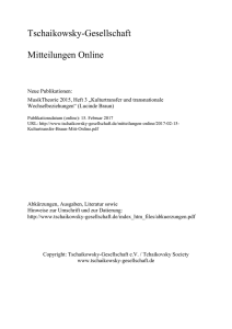 15.02.017: Neue Čajkovskij-Beiträge in der Zeitschrift „Musiktheorie“
