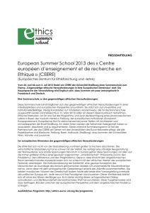 European Summer School 2013 des - KIT