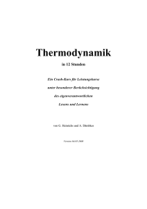 Thermodynamik - G. Heinrichs` Homepage