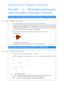 Bereich 4: Winkelbetrachtungen und besondere Dreiecke/Vierecke