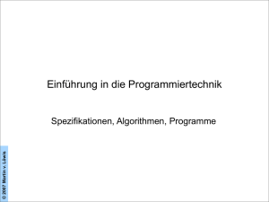 Spezifikationen, Algorithmen, Programme