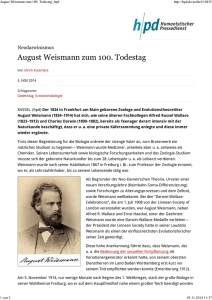 August Weismann zum 100. Todestag | hpd