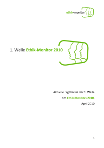 1. Welle Ethik-Monitor 2010 - Hamburger Stiftung für Wirtschaftsethik