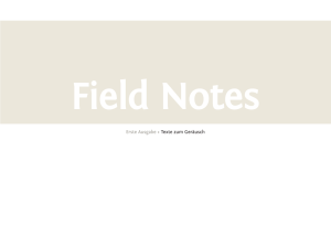 Texte zum Geräusch« — Field Notes #1