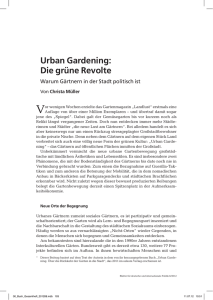 Urban Gardening - Blätter für deutsche und internationale Politik