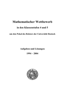 Mathematischer Wettbewerb - Institut für Mathematik, Uni Rostock